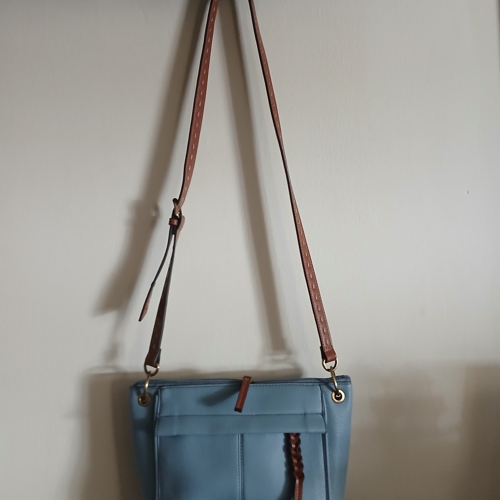 St. John Collection Blue and Brown Shoulder Bag